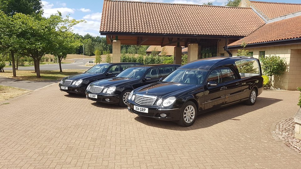 Hearse and limousines at Risby